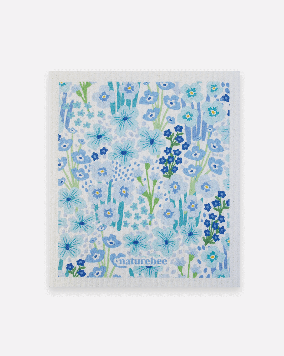Swedish Sponge Dishcloth Floral Blue