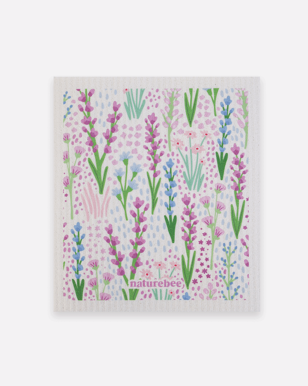 Swedish Sponge Dishcloth Floral Purple