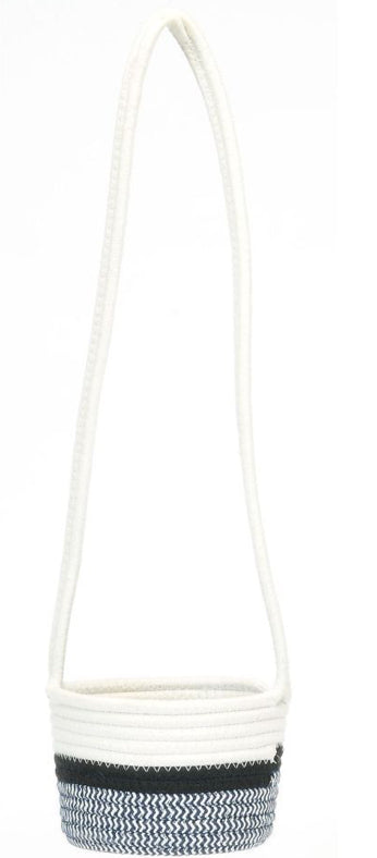 Cotton Hanging Planter Black & White