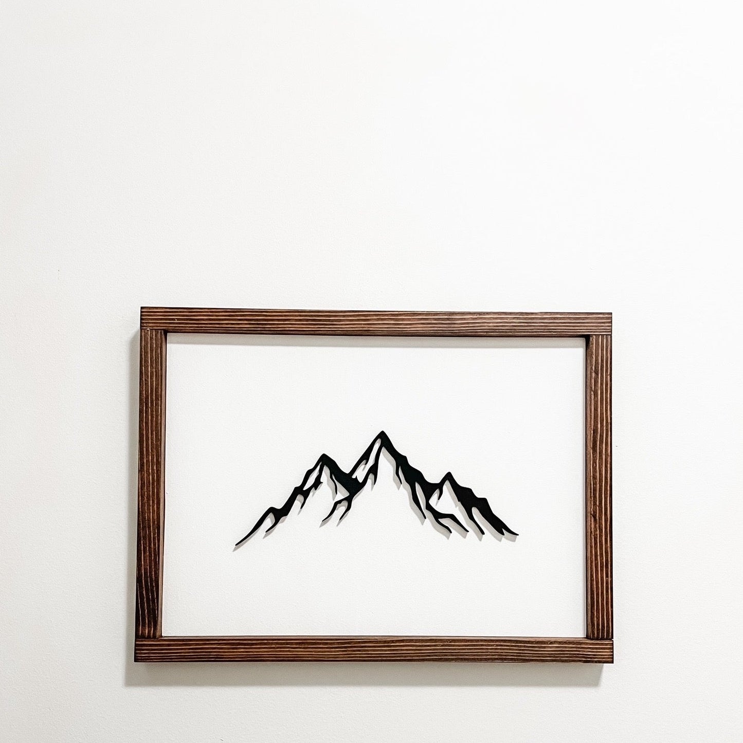Mountain Scape Print in Wooden Frame