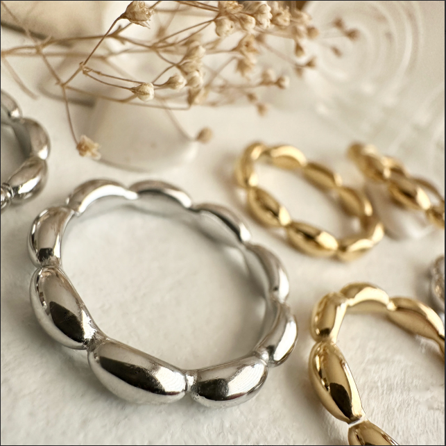 Excelsa - Oval Beaded Ring