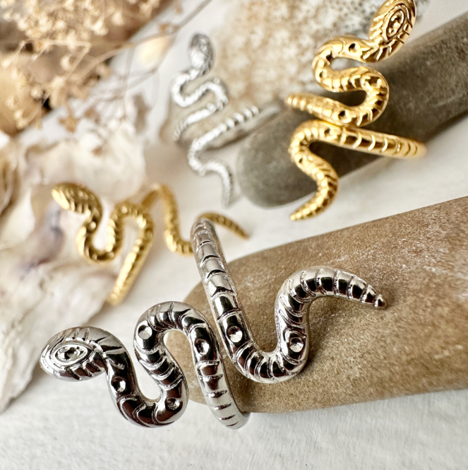 "Awanyu" Serpent Ring Gold - Pika & Bear