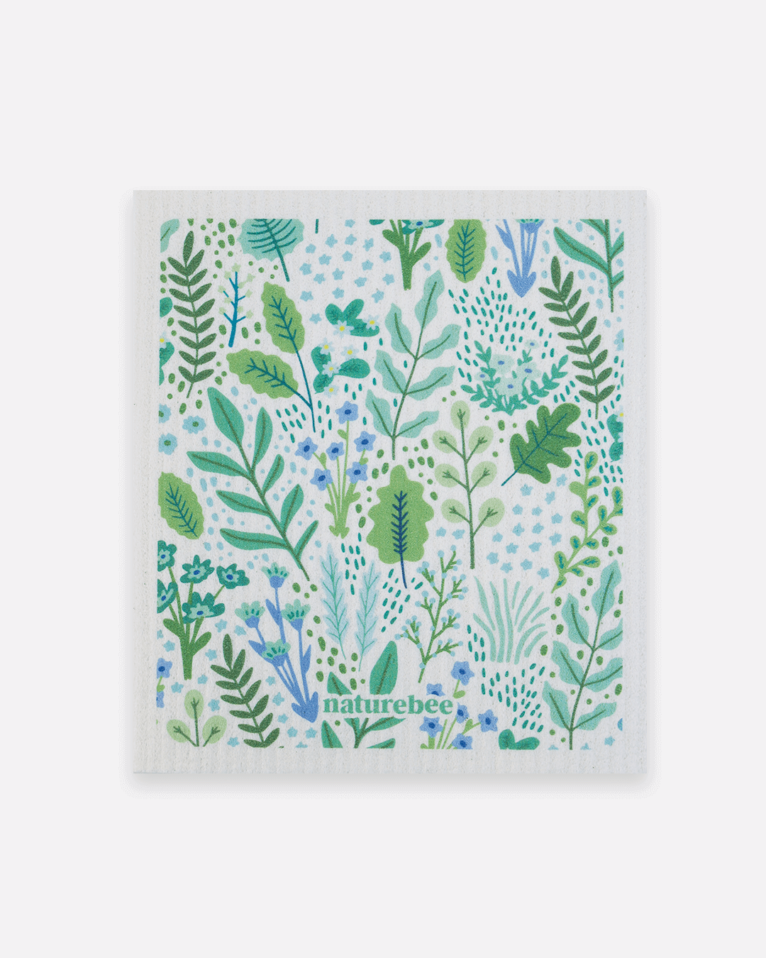 Swedish Sponge Dishcloth Floral Green
