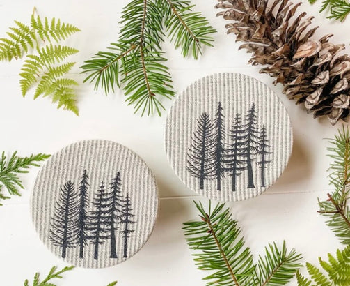 Mason jar cover with trees
