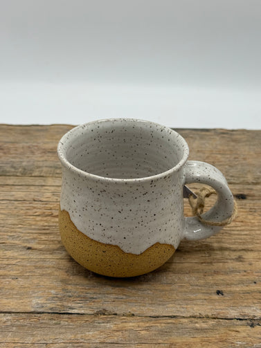 ceramic mountain mug white and tan