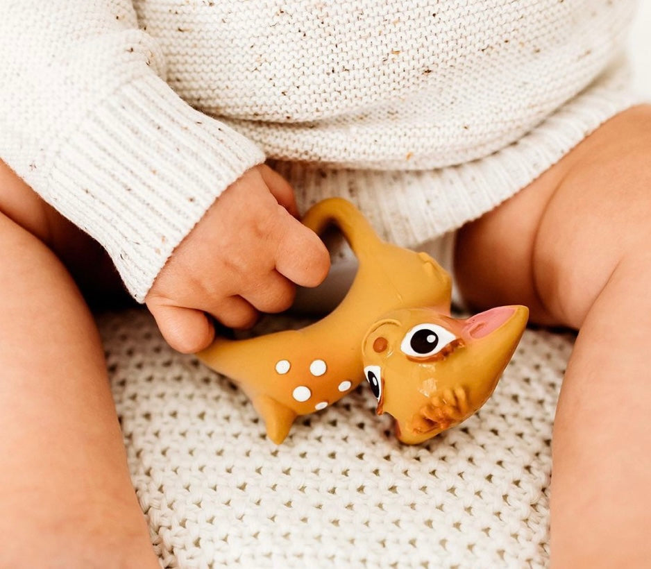 Baby Toy/Teether - Handcrafted - 100% Natural Rubber Chewable Bracelet - Oli & Carol