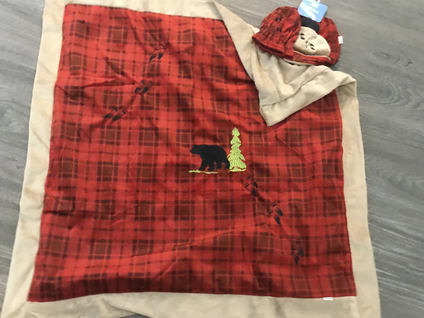 Baby Blanket (34x34) Tartan with Bears Soft + Plush