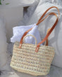 Openweave Palm Bag with Leather Handles