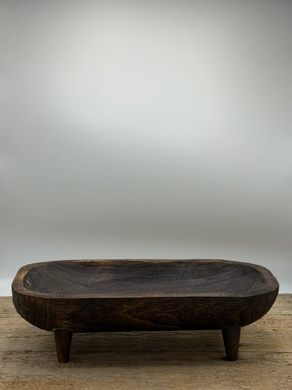 Wooden Oval Bowl with Legs BBL