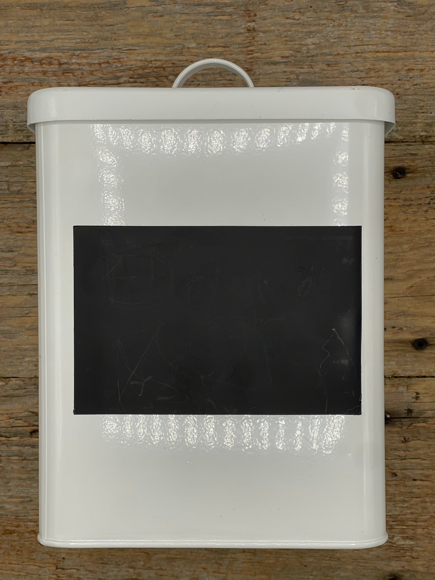 White Bin with Chalk board