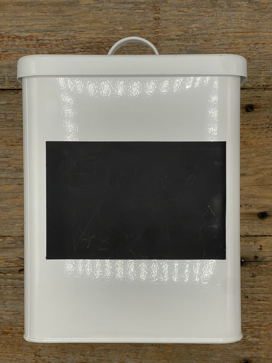 White Bin with Chalk board