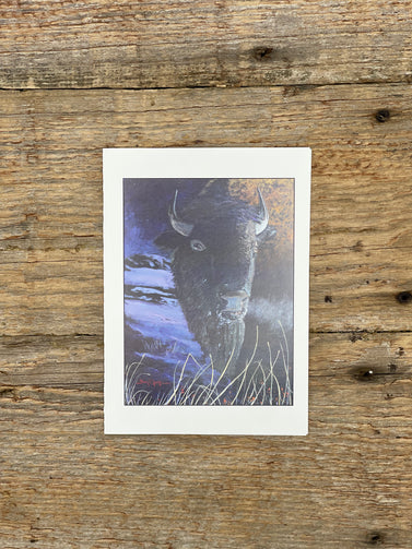 Bison on a card