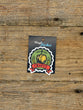 Vinyl sticker with a design on a wooden surface