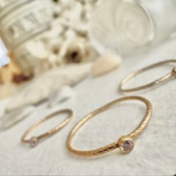 Gold Damara Birthstone Ring ea - Pika & bear