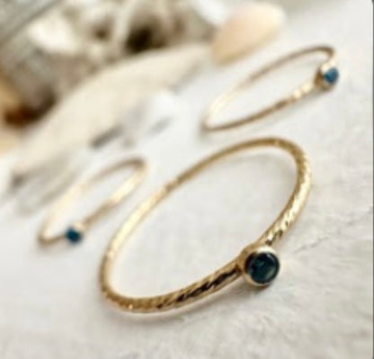 Gold Damara Birthstone Ring ea - Pika & bear