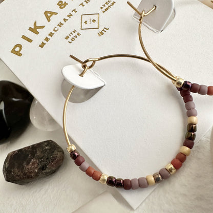 Beaded Hoop Earrings “Memphre”  - Pika & Bear