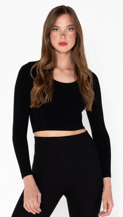 Bamboo Crop Scoop Neck  Long Sleeve C’est Moi