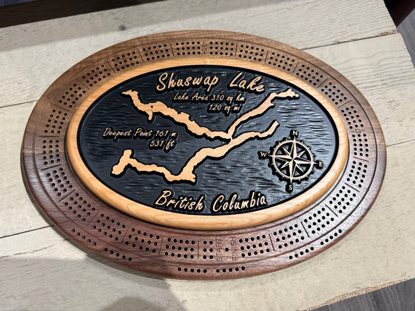 Shuswap Lake Cribbage Board