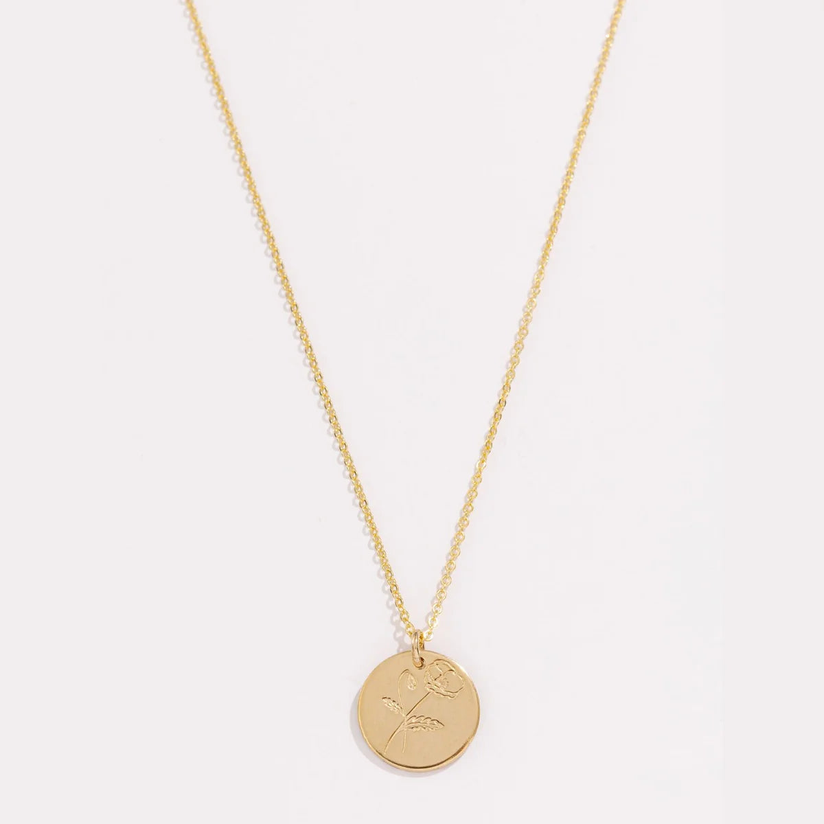 Birth Flower Necklace Gold Filled  RR