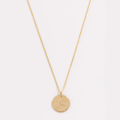 Birth Flower Necklace Gold Filled  RR