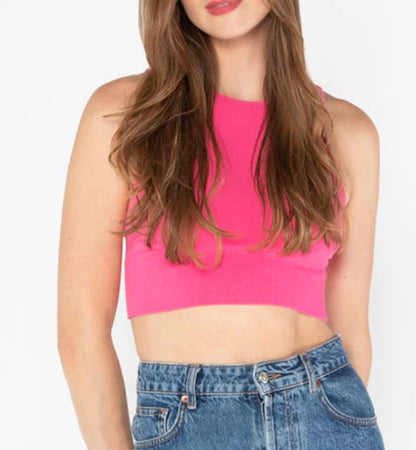 Bamboo High Neck Crop Top - C’est Moi