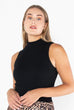 Bamboo Rib Mock Neck Sleeveless C’est Moi