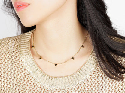 jj + rr Stainless Steel Triangle Necklace