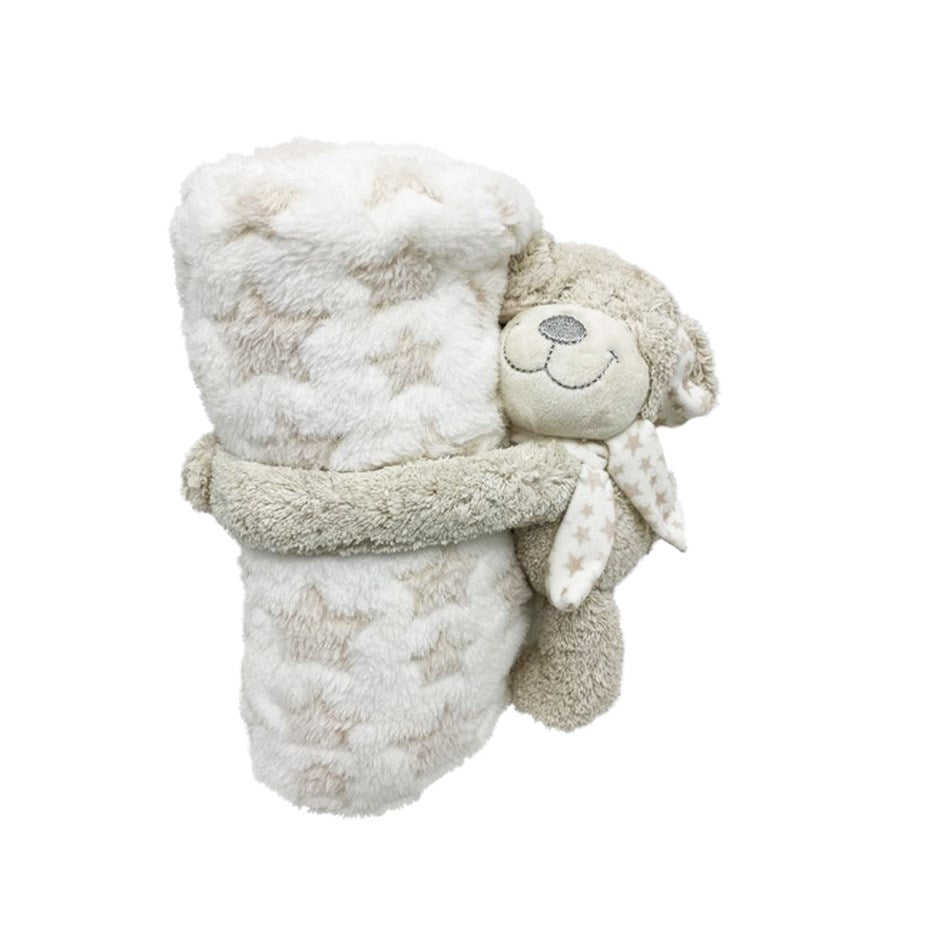 Baby Blanket with Stuffed Animal Throw and Toy