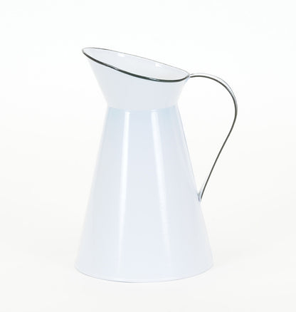 White Metal Pitcher with Black Rim