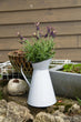 White Metal Pitcher with Black Rim