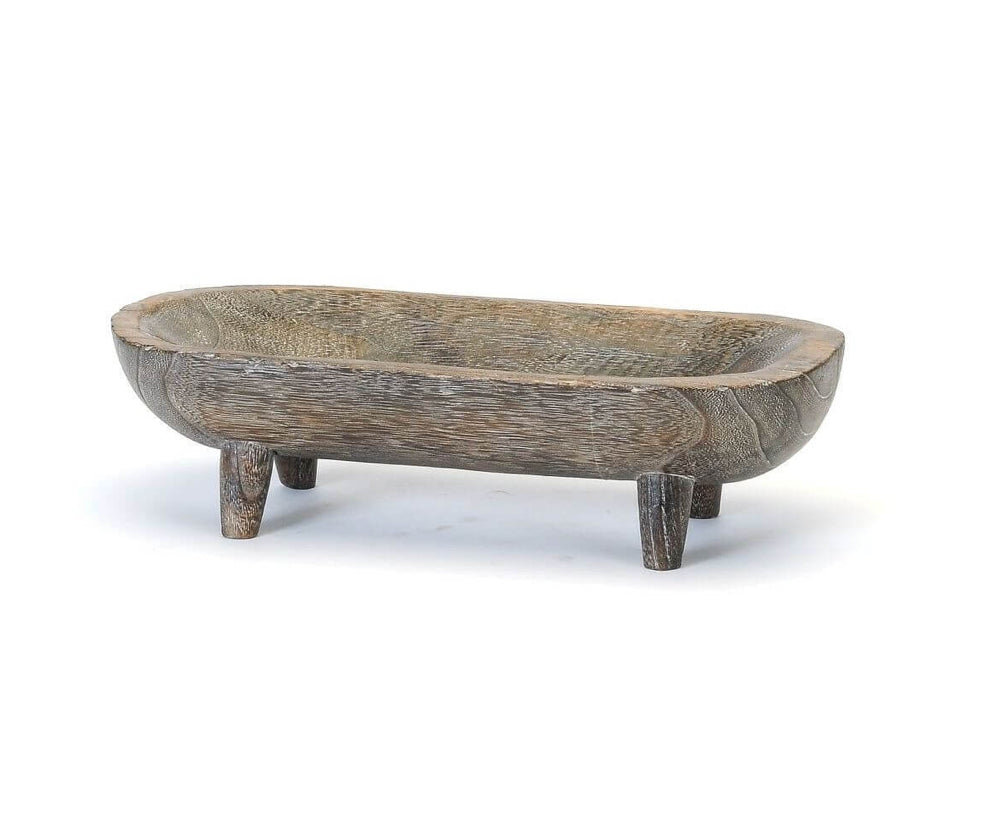 Wooden Oval Bowl with Legs BBL
