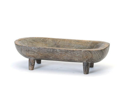 Wooden Oval Bowl with Legs BBL