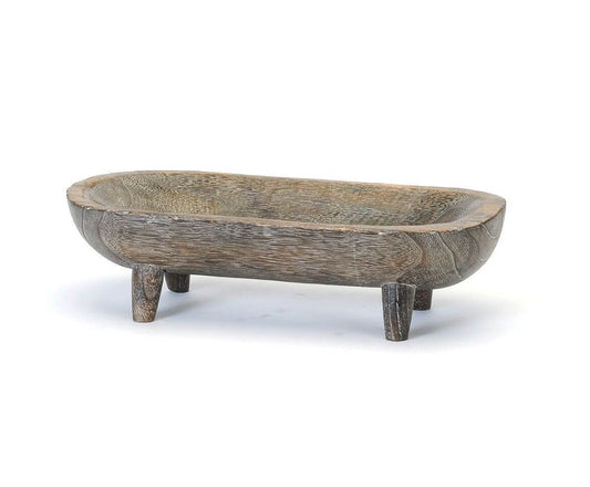 Wooden Oval Bowl with Legs BBL