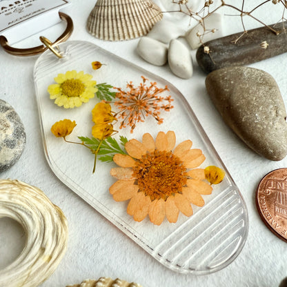 Pika & Bear Pressed Flower Keychain