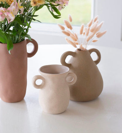 Textured Vase with Handles Small ea