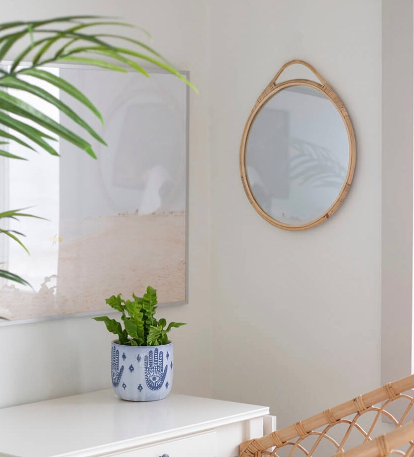 Natural Rattan Mirror 15.5D Round