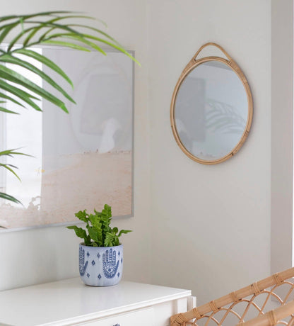 Natural Rattan Mirror 15.5D Round