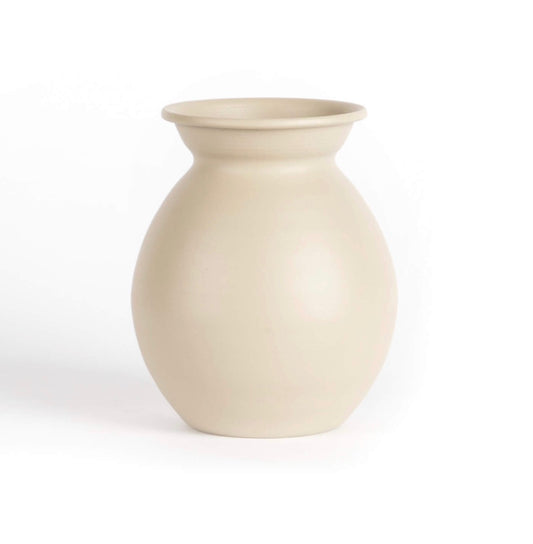 Metal  Round Vase 6”H 3.75D Grey