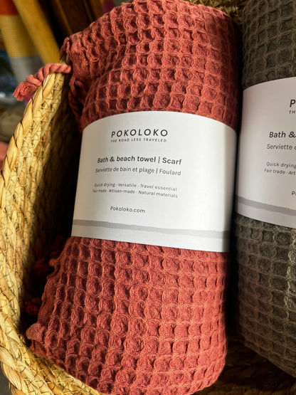 Turkish Towel Stonewashed Waffle Towel - Pokoloko