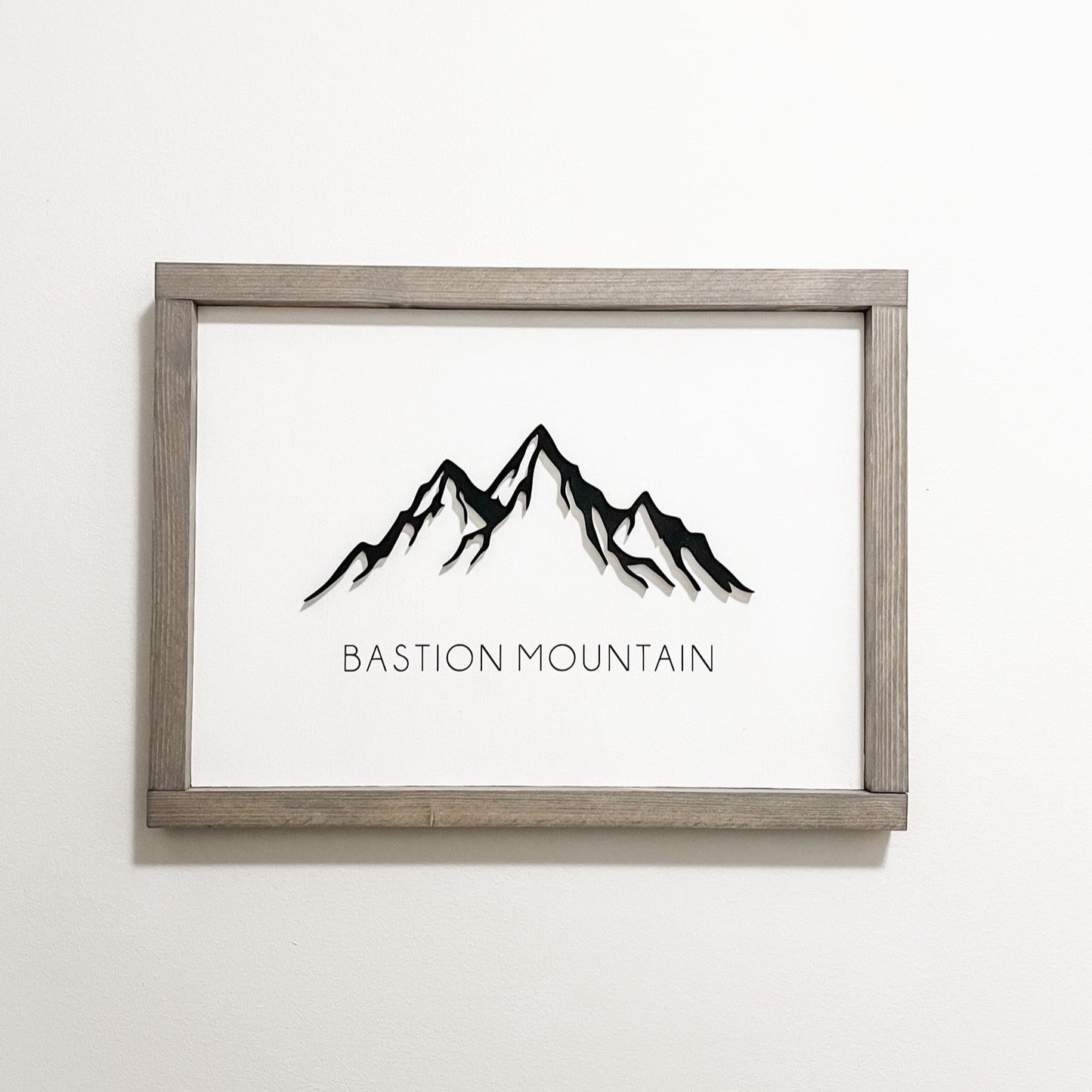 Mountain Scape Print in Wooden Frame