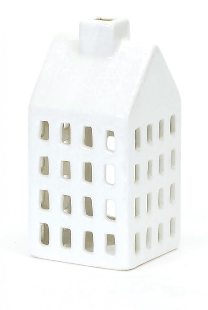 Ceramic Tea Light House White ea