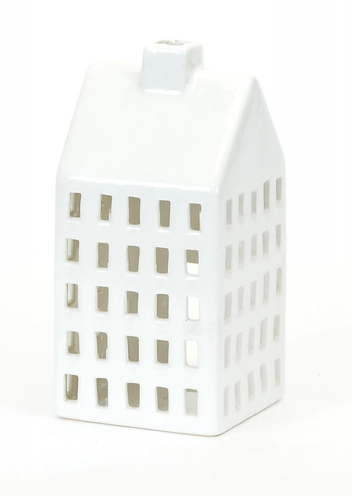 Ceramic Tea Light House White ea