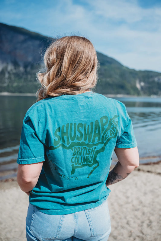 Shuswap Lake Map Retro Unisex T-Shirt