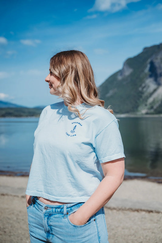 Shuswap Lake Life Anchor Retro Crop T-Shirt