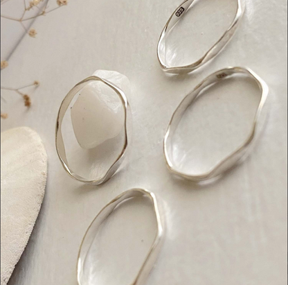 Henge - Wavy Stacking Silver Ring