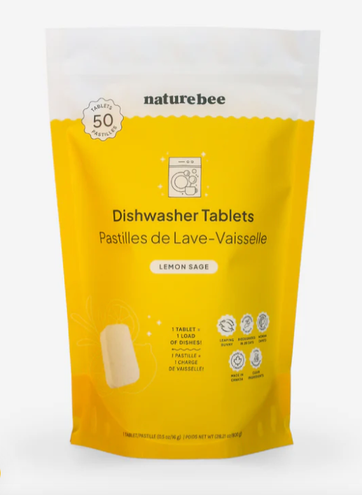 Naturebee- Dishwasher Tabs. 50 Qty: Lemon Sage