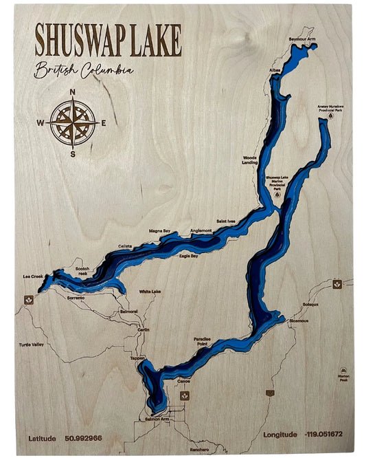 Shuswap Lake Wooden Picture By Namu Home Studio