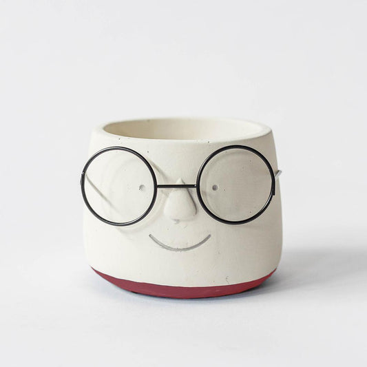 Face With Glasses Flower Pot