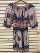 World Folk Art Pattern Red And Blue Dress