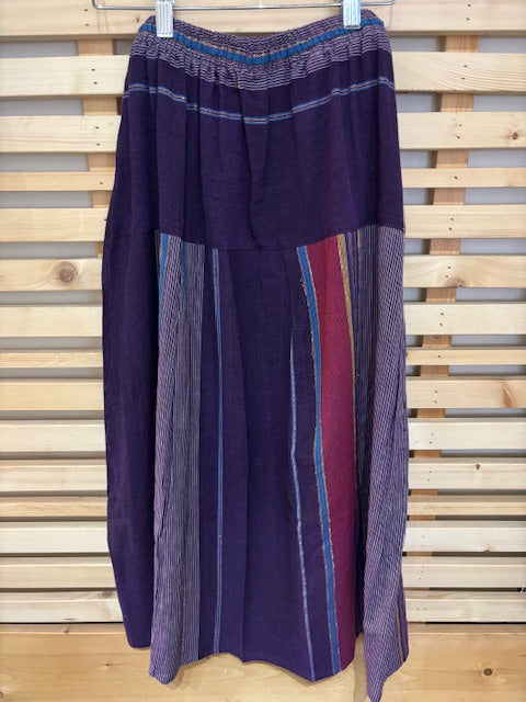 World Folk Art Purple and Pink Tie Up Skirt